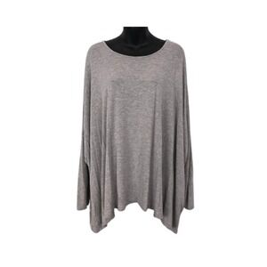 Womens Gray Tunic Top Long Sleeve Oversized Loose Fit Casual Size‎ L